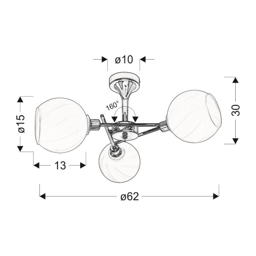 Suspension RAUL 3xE14/40W/230V