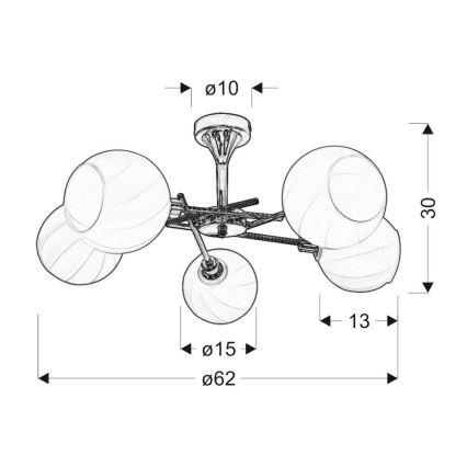 Suspension RAUL 5xE14/40W/230V