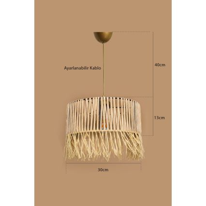 Suspension RIMINI 1xE27/40W/230V beige