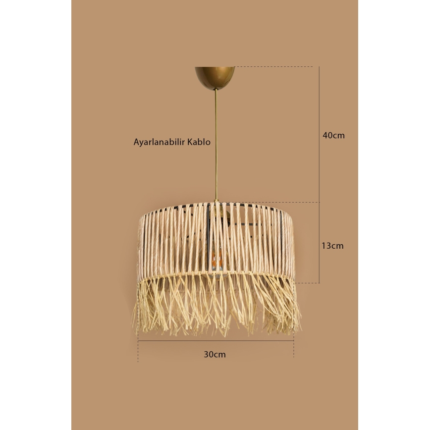 Suspension RIMINI 1xE27/40W/230V beige