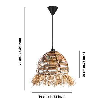 Suspension RUYO 1xE27/40W/230V marron