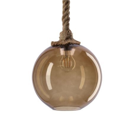 Suspension SHEDON 1xE27/40W/230V beige fumé