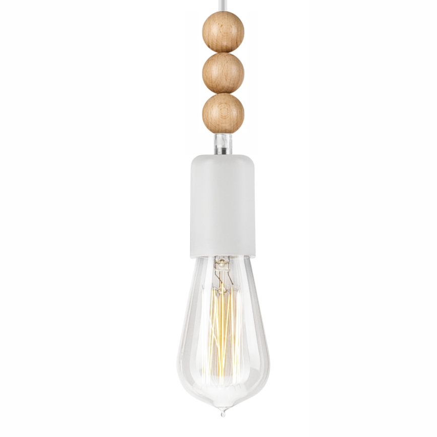 Suspension sur câble SIMON 1xE27/60W/230V hêtre