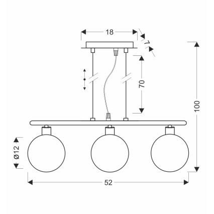 Suspension SOMUL 3xG9/20W/230V noire fumée