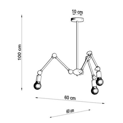 Suspension STARK 3xE27/60W/230V