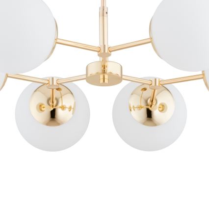 Suspension sur barre FOTON  6xE14/40W/230V blanche/dorée