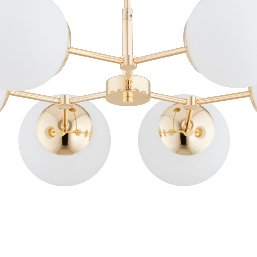 Suspension sur barre FOTON  6xE14/40W/230V blanche/dorée