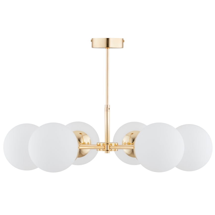 Suspension sur barre FOTON  6xE14/40W/230V blanche/dorée