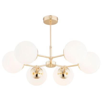 Suspension sur barre FOTON  6xE14/40W/230V blanche/dorée