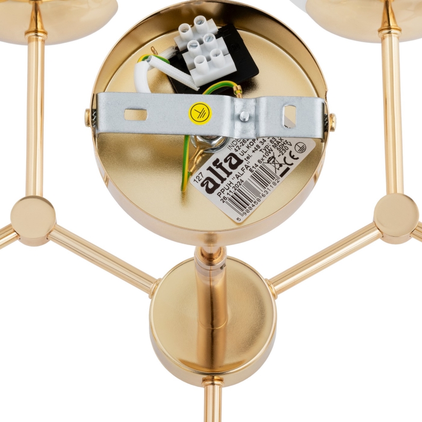 Suspension sur barre FOTON  6xE14/40W/230V blanche/dorée