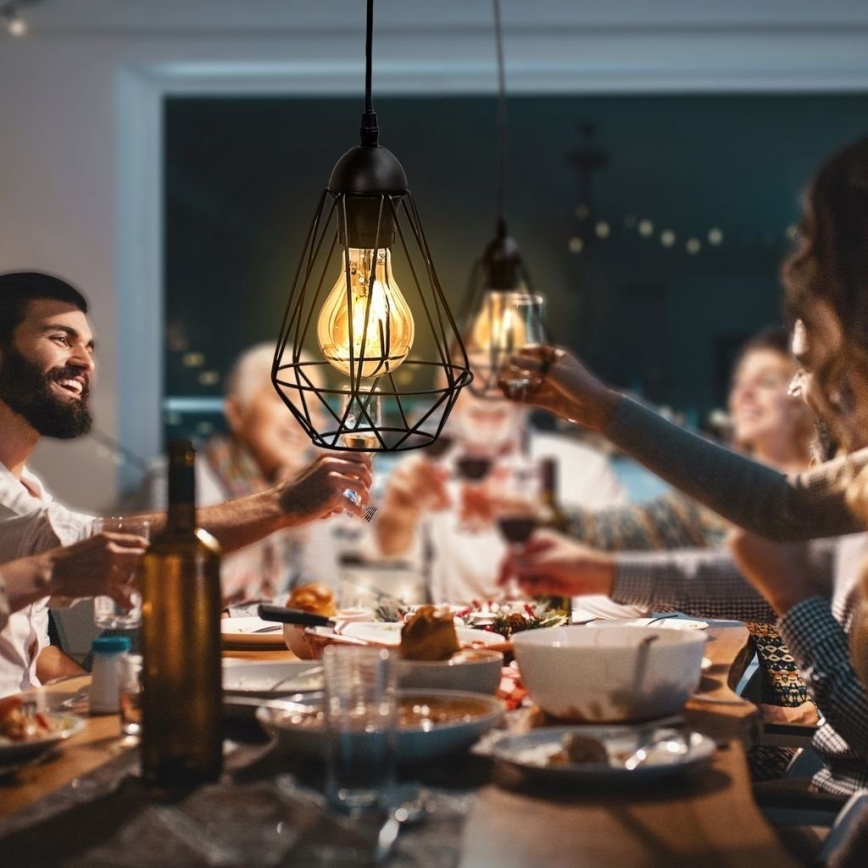 Suspension sur câble 1xE27/40W/230V noire