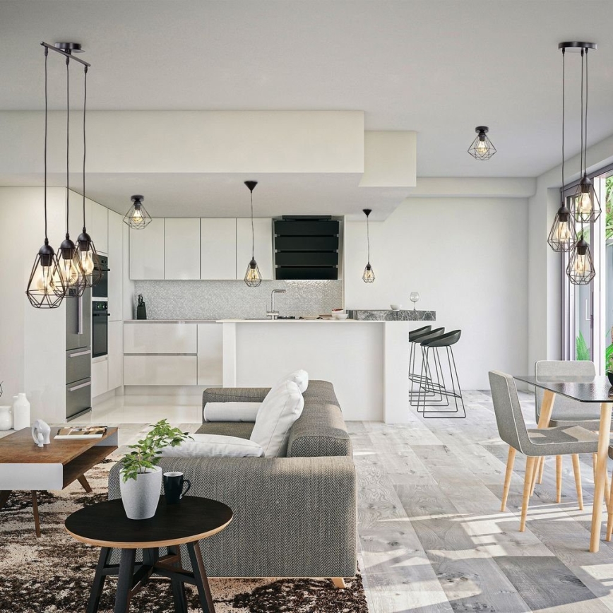 Suspension sur câble 1xE27/40W/230V noire