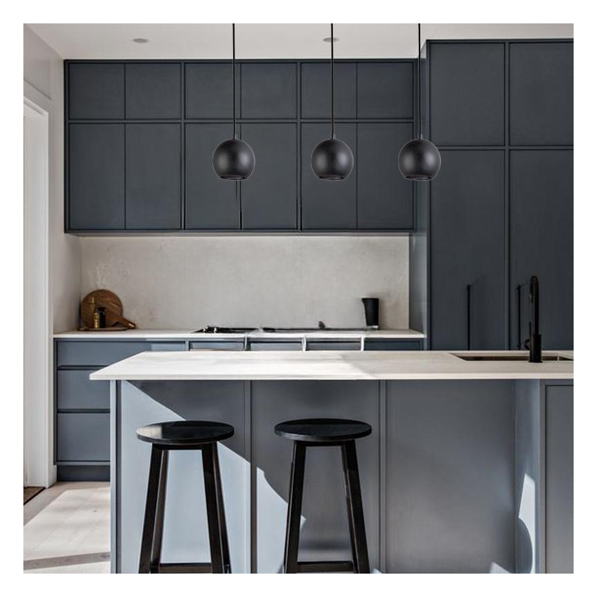 Suspension sur câble 1xGU10/10W/230V Ø 11 cm bois massif/frêne