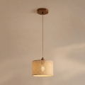 Suspension sur câble AIDA 1xE27/15W/230V Ø 25 cm chêne/rafia