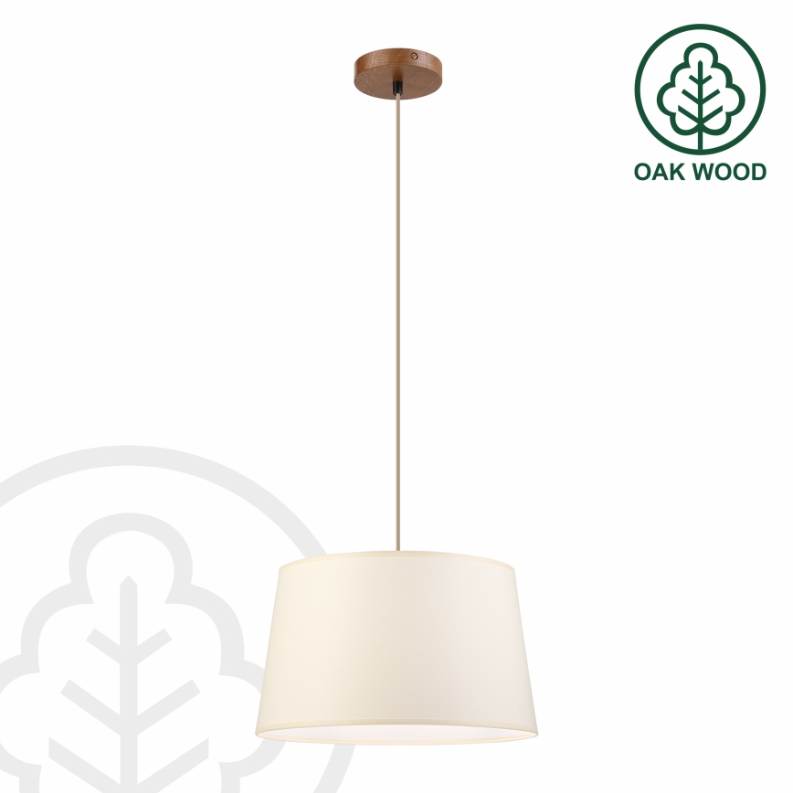 Suspension sur câble AIDA 1xE27/15W/230V Ø 35 cm chêne/crème