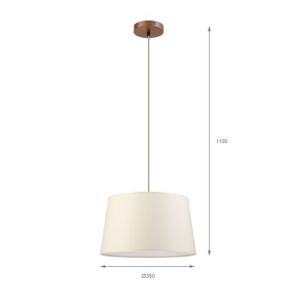 Suspension sur câble AIDA 1xE27/15W/230V Ø 35 cm chêne/crème