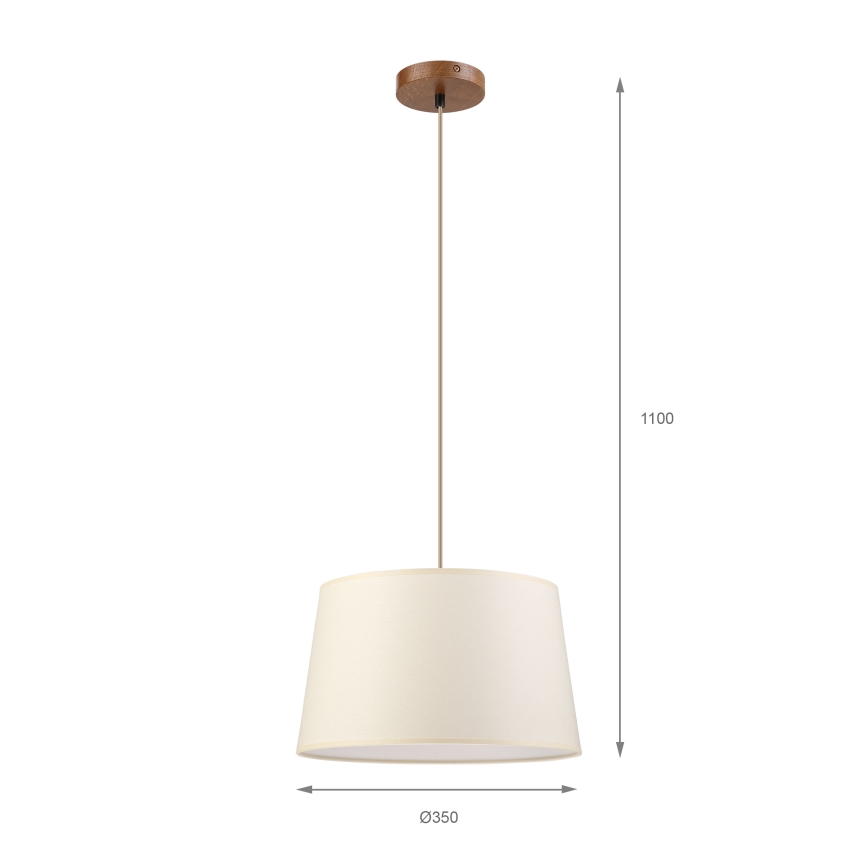 Suspension sur câble AIDA 1xE27/15W/230V Ø 35 cm chêne/crème