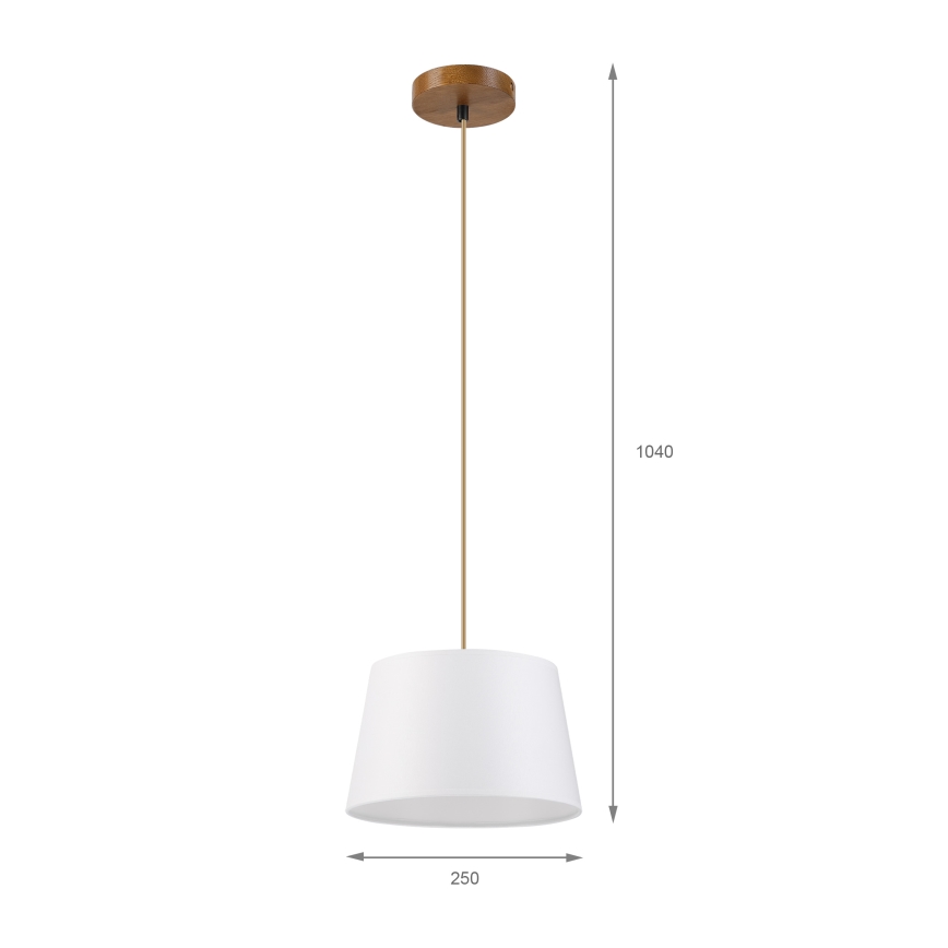 Suspension sur câble AIDA 1xE27/60W/230V Ø 25 cm chêne/marron/blanc