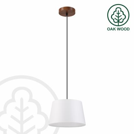 Suspension sur câble AIDA 1xE27/60W/230V Ø 25 cm chêne/noyer/blanc