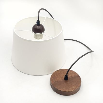 Suspension sur câble AIDA 1xE27/60W/230V Ø 25 cm chêne/noyer/blanc