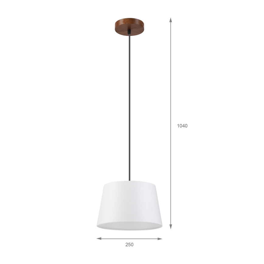 Suspension sur câble AIDA 1xE27/60W/230V Ø 25 cm chêne/noyer/blanc
