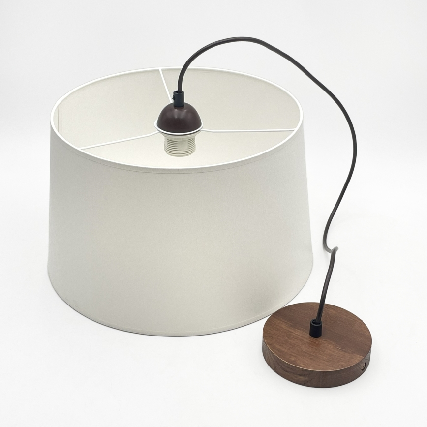 Suspension sur câble AIDA 1xE27/60W/230V Ø 35 cm chêne/noyer/blanc