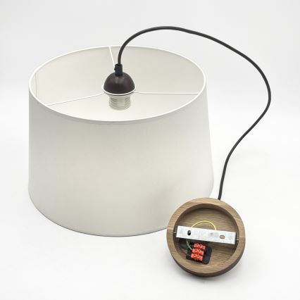 Suspension sur câble AIDA 1xE27/60W/230V Ø 35 cm chêne/noyer/blanc