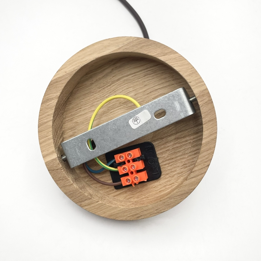 Suspension sur câble AIDA 1xE27/60W/230V Ø 35 cm chêne/noyer/blanc