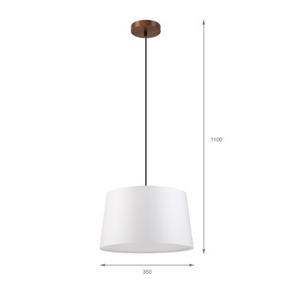 Suspension sur câble AIDA 1xE27/60W/230V Ø 35 cm chêne/noyer/blanc