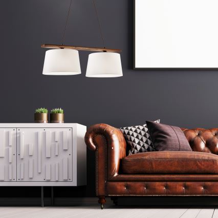 Suspension sur câble AIDA 2xE27/60W/230V, finition noyer