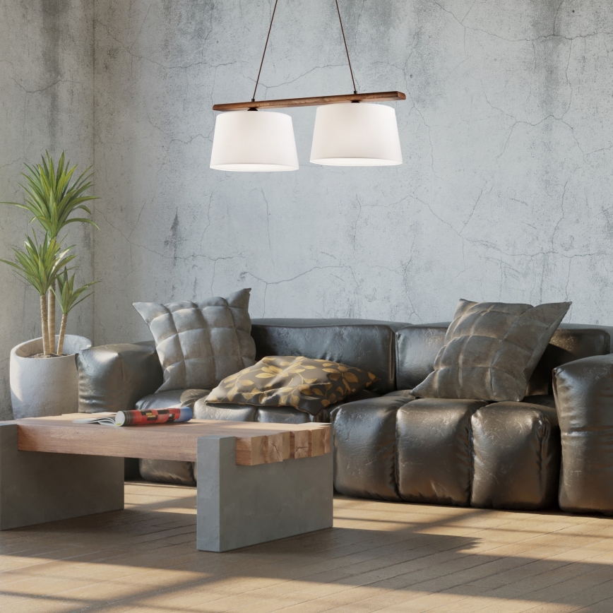 Suspension sur câble AIDA 2xE27/60W/230V, finition noyer