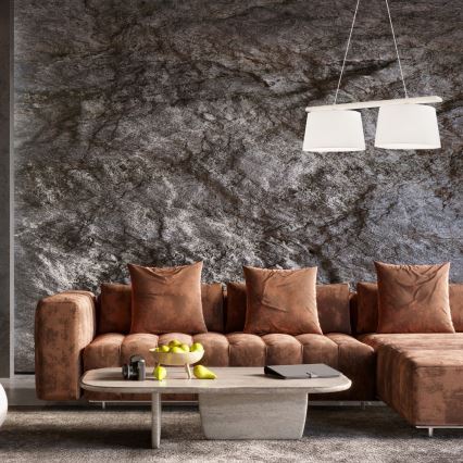 Suspension sur câble AIDA 2xE27/60W/230V Ø 35 cm chêne/blanc