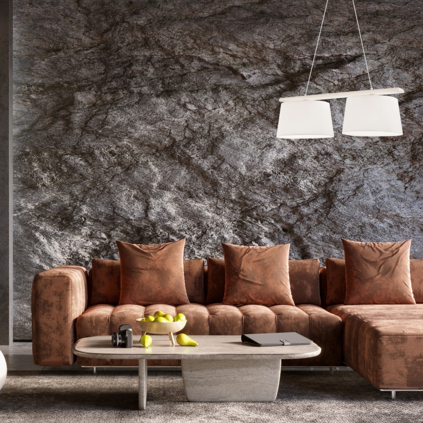 Suspension sur câble AIDA 2xE27/60W/230V Ø 35 cm chêne/blanc