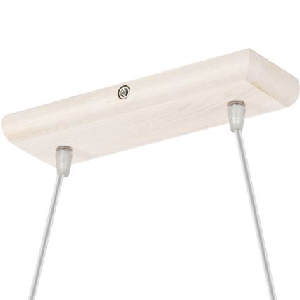 Suspension sur câble AIDA 2xE27/60W/230V Ø 35 cm chêne/blanc