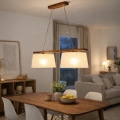 Suspension sur câble AIDA 2xE27/60W/230V Ø 35 cm chêne/noyer
