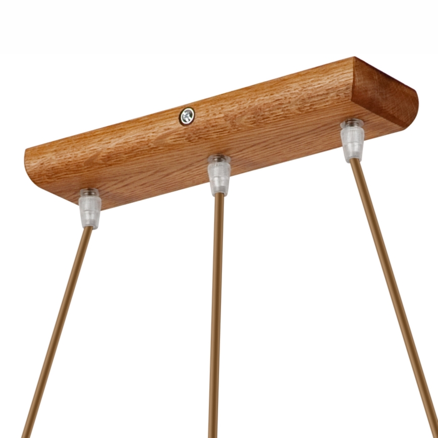 Suspension sur câble AIDA, 3x E27 (max. 60 W), 230 V, Ø 25 cm, finition chêne