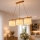 Suspension sur câble AIDA 3xE27/15W/230V Ø 25 cm chêne/raphia