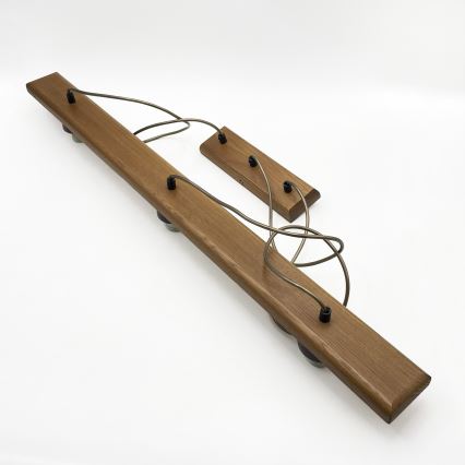Suspension sur câble AIDA 3xE27/15W/230V Ø 25 cm chêne/raphia
