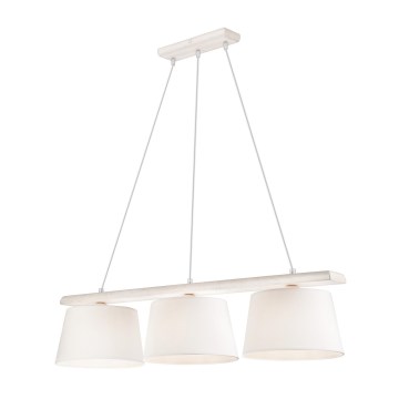 Suspension sur câble AIDA 3xE27/60W/230V chêne/blanc