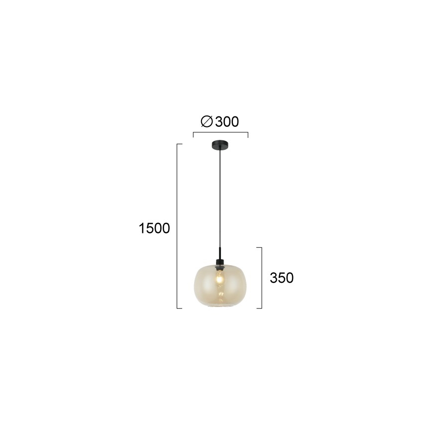Suspension sur câble ALAN 1xE27/40W/230V beige fumé/noir