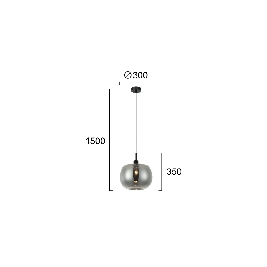 Suspension sur câble ALAN 1xE27/40W/230V noir fumé
