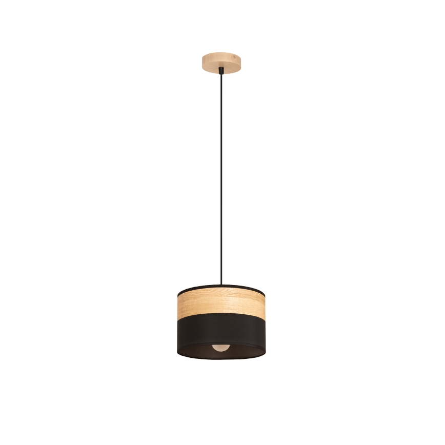 Suspension sur câble ALBA 1xE27/15W/230V Ø 20 cm noir/marron