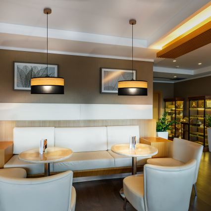 Suspension sur câble ALBA 1xE27/15W/230V Ø 40 cm noir/marron