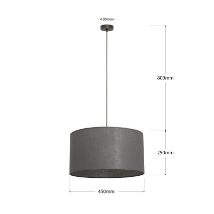 Suspension sur câble ALBA 1xE27/15W/230V Ø 45 cm, gris