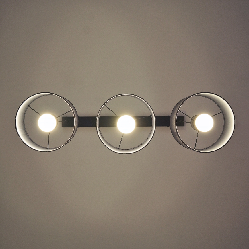 Suspension sur câble ALBA 3xE27/15W/230V grise