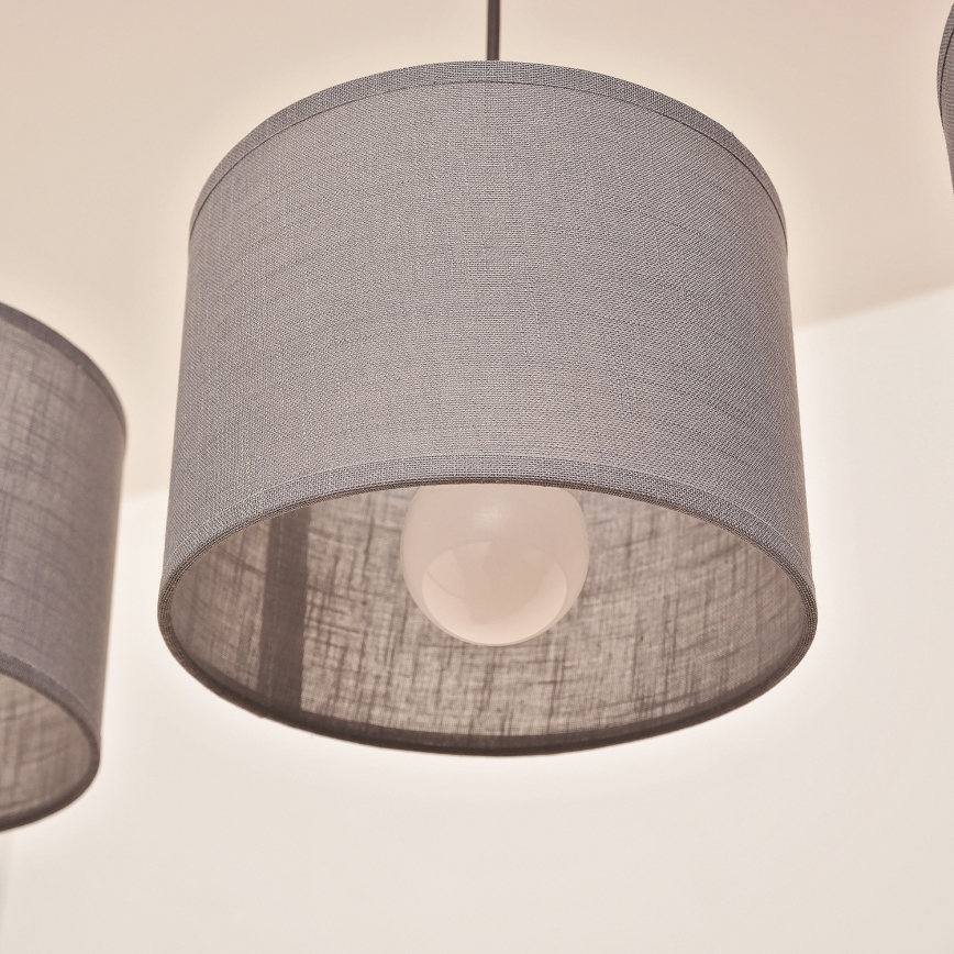 Suspension sur câble ALBA 3xE27/15W/230V grise