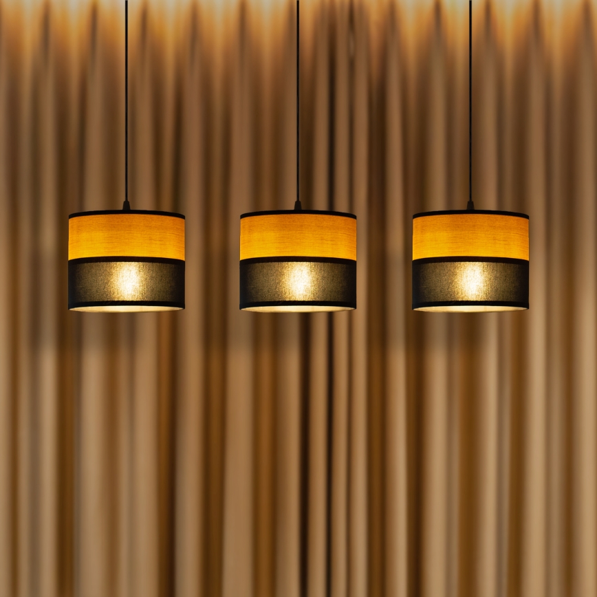 Suspension sur câble ALBA 3xE27/15W/230V noir/marron