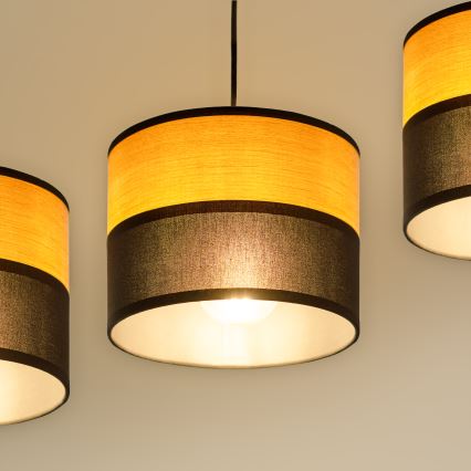 Suspension sur câble ALBA 3xE27/15W/230V noir/marron