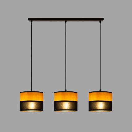 Suspension sur câble ALBA 3xE27/15W/230V noir/marron