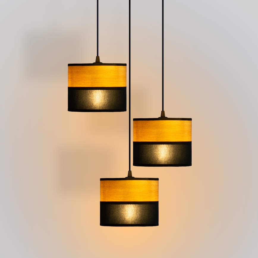 Suspension sur câble ALBA 3xE27/15W/230V Ø 40 cm noir/marron